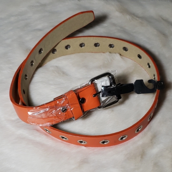Orange Genuine Leather Variable size belts - Picture 1 of 8